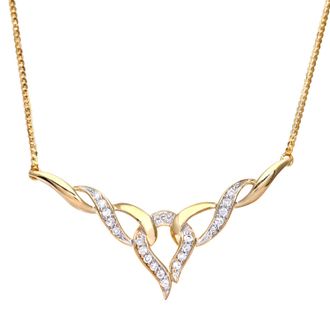 Diamant L'éternel 9ct geelgouden diamanten damesketting