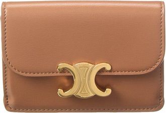 Celine Celine Triomphe Flap Leather Card Case