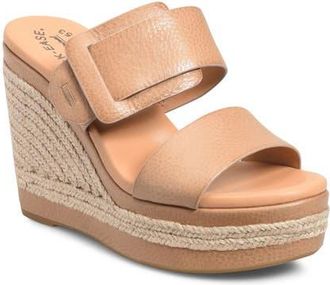 Kork-ease Raya Espadrille Platform Wedge Slide Sandal in Natural Full Grain at Nordstrom, Size 11