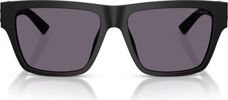 Jimmy Choo London 54mm Rectangular Sunglasses in Matte Black /Violet at Nordstrom