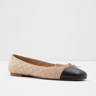 Aldo Braylynn Ballet Flats WomensBeige Bow Detail Square Toe Slip On HTAT1308