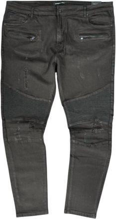 Embellish Mens Moto Denim Jeans In Black
