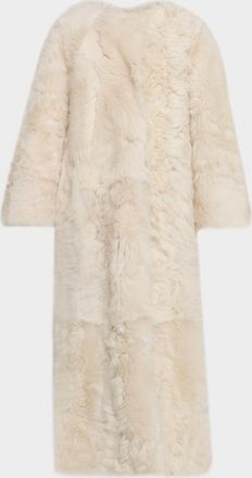 Yves Salomon Long Toscana Lamb Shearling Coat