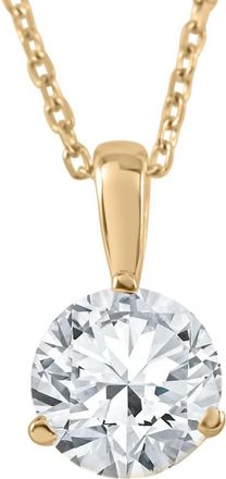 Pompeii3 1Ct Solitaire Round Cut Diamond Pendant 3-Prong Necklace Lab Grown