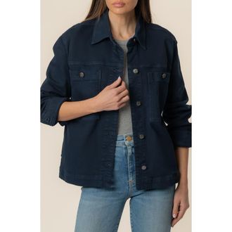 Kut from the Kloth Barb Stretch Cotton Shirt Jacket in Navy at Nordstrom, Size X-Small