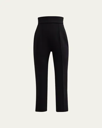 Carolina Herrera High-Rise Skinny-Leg Ankle Crepe Pants
