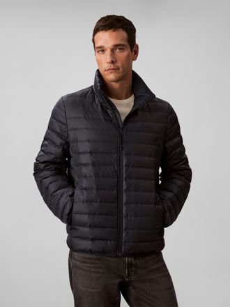 Calvin Klein Steppjacke CALVIN KLEIN LS LT WT NYLN CHNNLD, Herren, Gr. L, schwarz sapphire, Web, Obermaterial: 100% Polyamid, unifarben, regular fit normal, Rundha