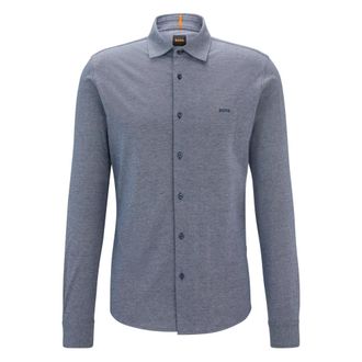 HUGO BOSS Mysoft_2_M - Heren - Casual Overhemden - Blauw - 2XL - Katoen - Overhemden