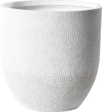 Beliani Maceta De Mezcla De Arcilla Blanca 46 Cm Fibra Arcilla Resistente Kannia