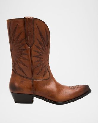 Golden Goose Men & apos;s Wish Star Low Leather Cowboy Boots