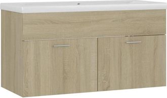 vidaXL Sink Cabinet with Built-in Basin Sonoma Oak Engineered Wood vidaXL