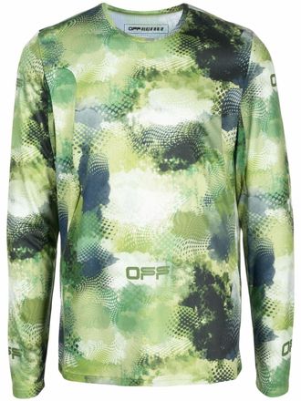 Off-white T-shirt con stampa - Verde