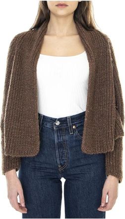 Alessia Santi Bruine Cardigan Sweater Herfst/Winter - Dames - Vesten - Bruin - ONE Size - Wol - Truien & Vesten