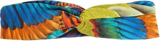 Lygia & Nanny Bethania twisted feather-print headband - women - Elastane/Polyamide/Fabric - One Size - Blue
