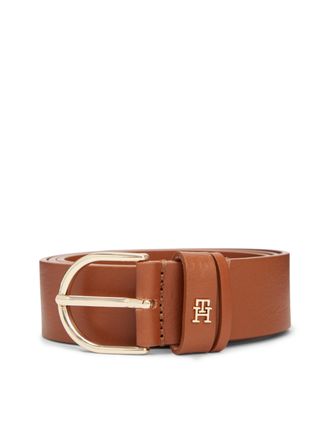 Tommy Hilfiger Lederg&uuml;rtel TOMMY HILFIGER ESSENTIAL EFFORTLESS 3,5 cm breit, Damen, Gr. 11,5, cognac, Rindsleder, G&uuml;rtel Lederg&uuml;rtel, Dameng&uuml;rtel, 3,5 cm breit, casu