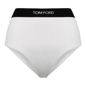 Tom Ford Slip met logo-elastische band - Dames - Onderbroek - Wit - M - Polyester - Ondergoed
