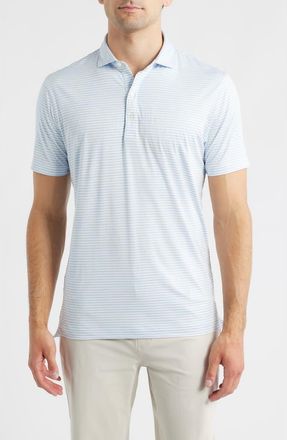 Johnnie-O Seymour Stripe Featherweight Performance Polo in Kona at Nordstrom, Size Xx-Large