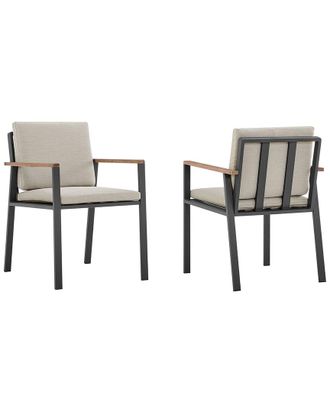 Armen Living Nofi Outdoor Patio Dining Chairs