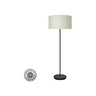 Fabrilamp Pie De Salón 1xE27 Negro Cañizo Blanco 163x40x40cm moda