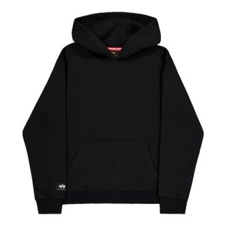Alpha Industries Hoodie met achterprint en zak - Heren - Hoodies - Zwart - L - Katoen - Hoodies & sweatvesten