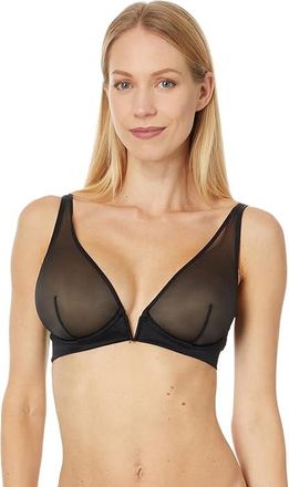 Commando Chic Mesh Plunge Bra Womens Bra Black : 32DD, Elastane/Mesh/Polyamide