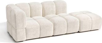 Sia Home Sof&aacute; modular 4-5 plazas izquierdo terciopelo texturizado crema