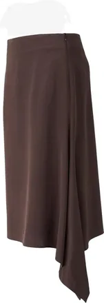 PESERICO Womens Draped-Detail Midi Skirt Brown Ss25 W