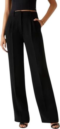 Guess Eco Theoline Perfect Pants - Dames - Wijde Broeken - Zwart - XS - Leer - Broeken