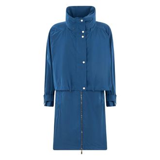 Moorer Trench Coats, female, Blue, Size: 3XS Modern Coat with High Elegant Collar