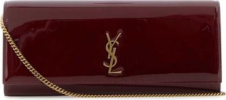 Saint Laurent Burgundy Leather Kate Clutch