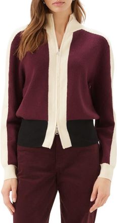 Karen Kane Colorblock Zip-Up Cardigan in Multi Color at Nordstrom, Size X-Small