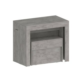 Dmora Conjunto De Mesa Y Sillas Crispin, Composici&oacute;n Multiusos, Conjunto Con Consola Y 1 Banco Extensible, 100% Made In Italy, 66x25h45 Cm, Gris, Con Embala