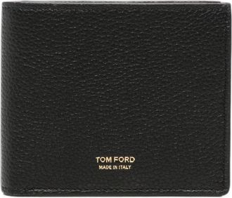 Tom Ford T Line Bifold Portemonnee - Heren - Portefeuilles - Zwart - ONE Size - Leer - Accessoires