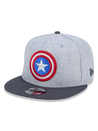 New Era Captain America Comic Graphite 9Fifty Snapback Cap Heather Graphite