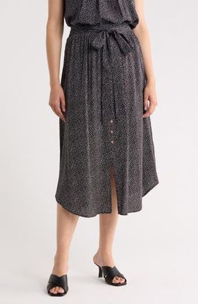 Renee C Dot Curved Hem Skirt in Black at Nordstrom Rack, Size X-Large