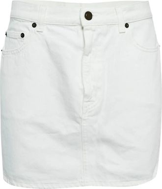 Saint Laurent denim mini skirt - White