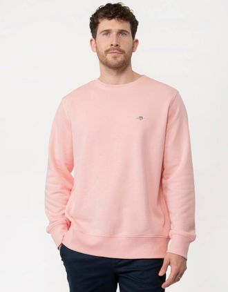 GANT Mens GANT Mens Regular Fit Shield Logo Crew Neck Sweatshirt - 671 Bubblegum Pink - Size: 42
