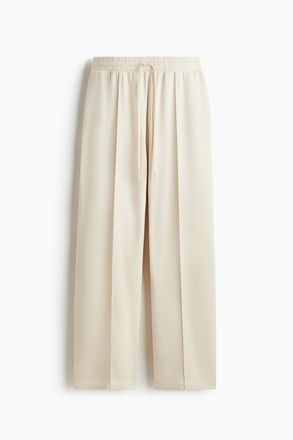 H&M Superweiche Hose mit Falten - Cremefarben