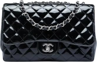Chanel Pre-owned Quilted Patent Shoulder Bag - Dames - Vintage Schoudertas - Zwart - ONE Size - Leer - Vintage