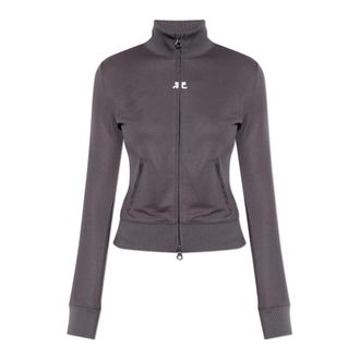 Courr&egrave;ges Turtleneck Sweatshirt - Dames - Vesten met rits - Bruin - S - Leer - Hoodies & sweatvesten