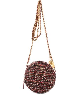 Chanel tweed round shoulder bag - women - Fabric/Fabric - One Size - Purple