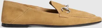 Gucci Womens Gucci Jordaan Soft Loafer, Beige, Suede