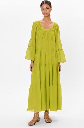Rebecca Taylor Skye Tiered Dress in Pear Green at Nordstrom, Size X-Small