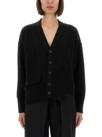 Maison Margiela Relaxed Fit Black Wool Knit Cardigan