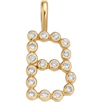 Made by Mary CZ Poppy Charm in Gold Vermeil Initial B at Nordstrom