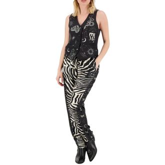 Me369 Tapered Trousers, female, Multicolor, Size: L Straight Trousers