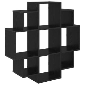 vidaXL Estante De Pared Roble Negro 90 X 25 X 90 Cm Vidaxl