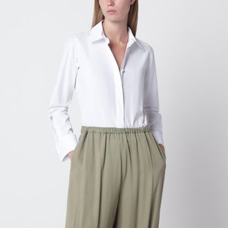 Max Mara White cotton shirt with logo