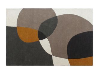Vente-Unique Tappeto Taftato 100% Lana Motivi Astratti 160 X 230 Cm Talpa E Grigio 2400 G/m&sup2; - Gualina