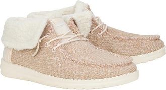 Hey Dude Wendy Fold Brushed Cozy Womens Boots Ivory : 7 M, Canvas